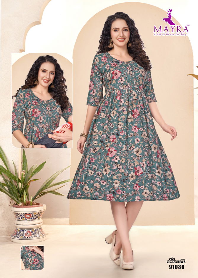 Good News Vol 5 By Mayra Feeding Printed Kurtis Wholesale Price In Surat
